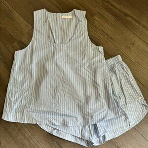 COPY - LAKE PAJAMAS~NWOT~Size XL~Blue Stripe Petal Tank Short Set